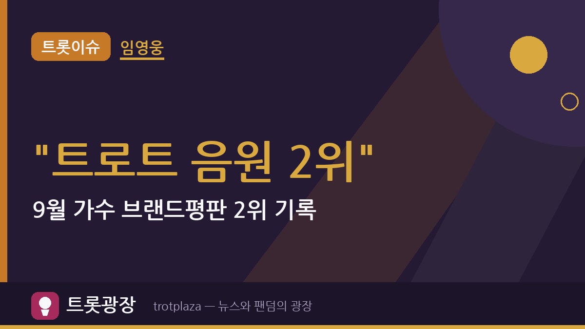 "트로트 음원 2위" 임영웅…9월 가수 브랜드평판 2위 기록